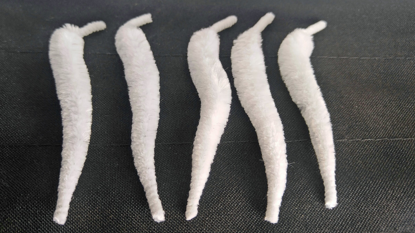 5PK OLDE FLY SHOP SYNTHETIC FABRIC TAIL WHITE SMALL