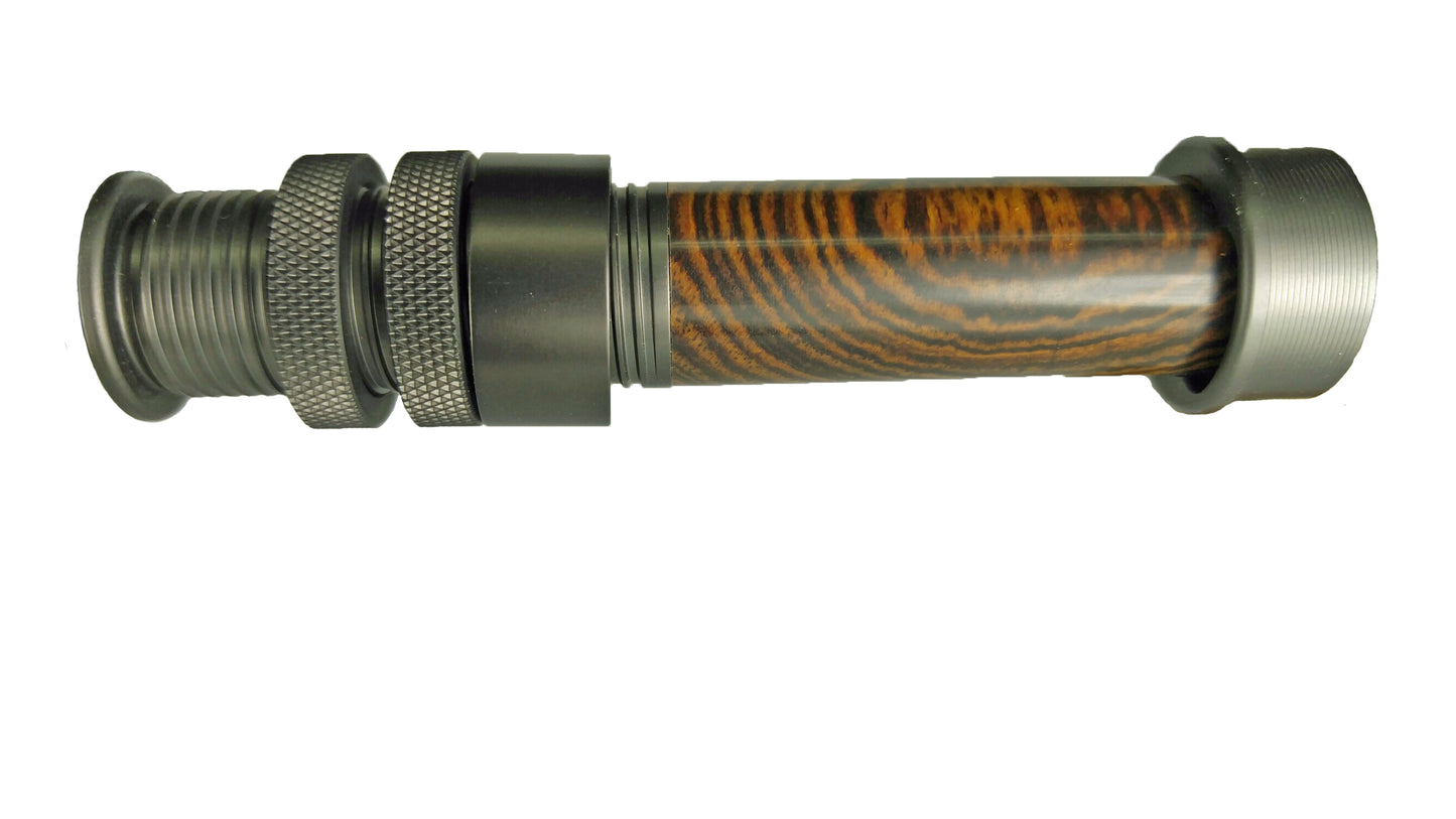 REEL SEAT COCOBOLO HARD WOOD TWO RING GUNSMOKE GREY HARDWARE .830 HOOD