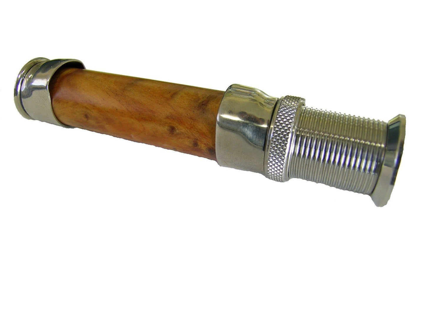 REEL SEAT LITE BROWN BURLED WOOD NICKEL SILVER DOWN LOCKING