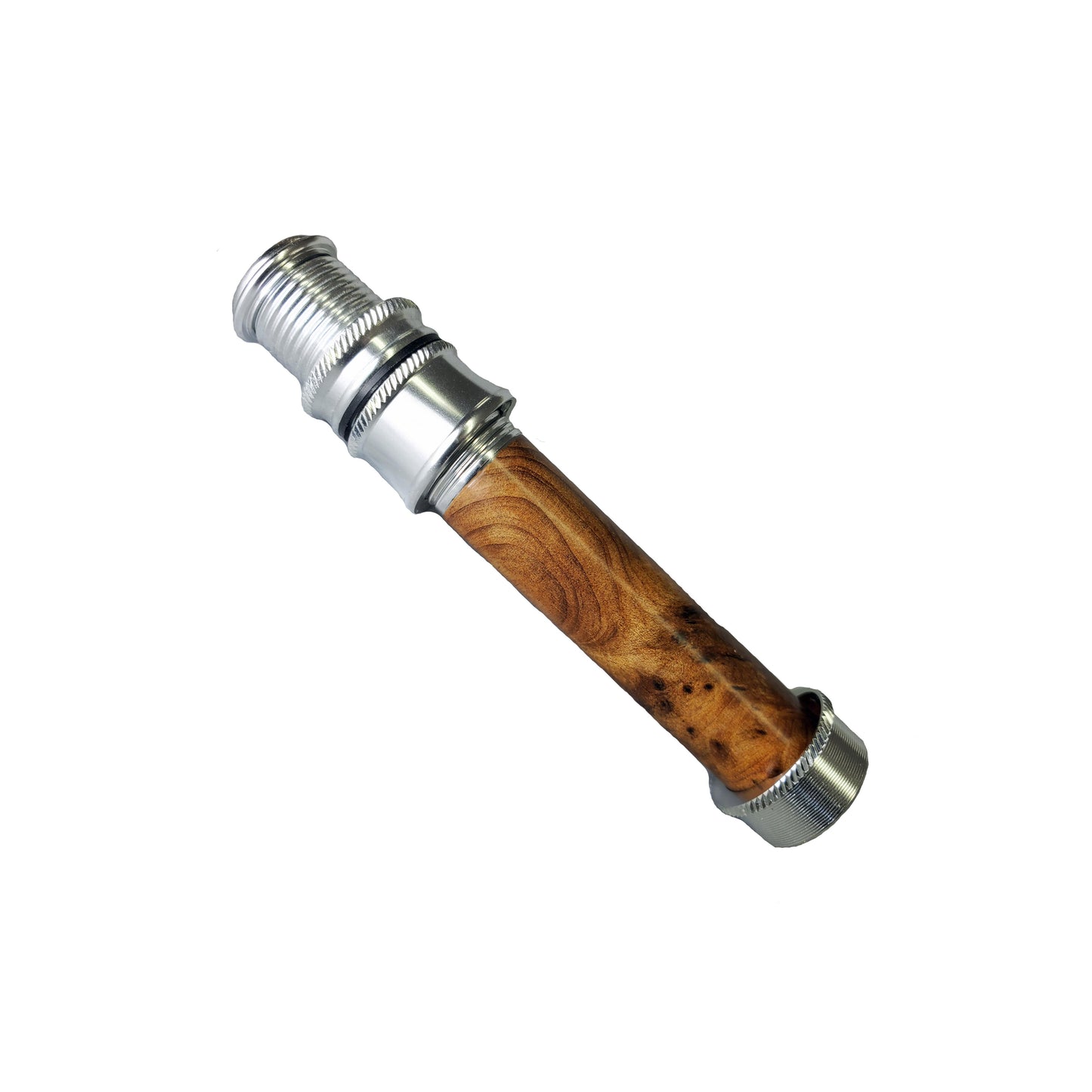 SKELETON REEL SEAT SILVER FOR 4WT/6WT FLY ROD WITH BURLED WOOD SPACER UL6S-M