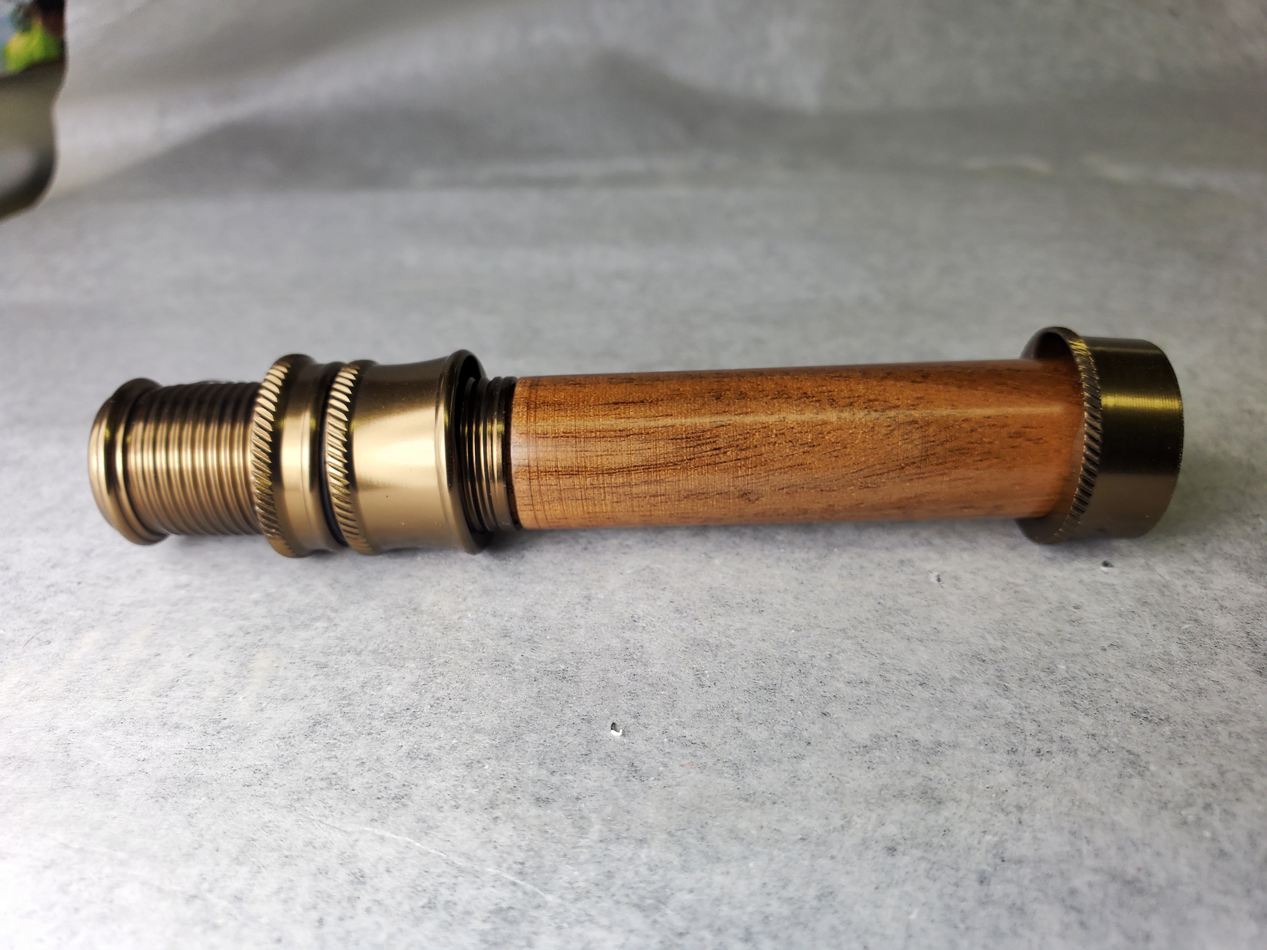 SKELETON REEL SEAT OLD BRASS FOR 1WT/3WT FLY ROD WITH WALNUT SPACER UL