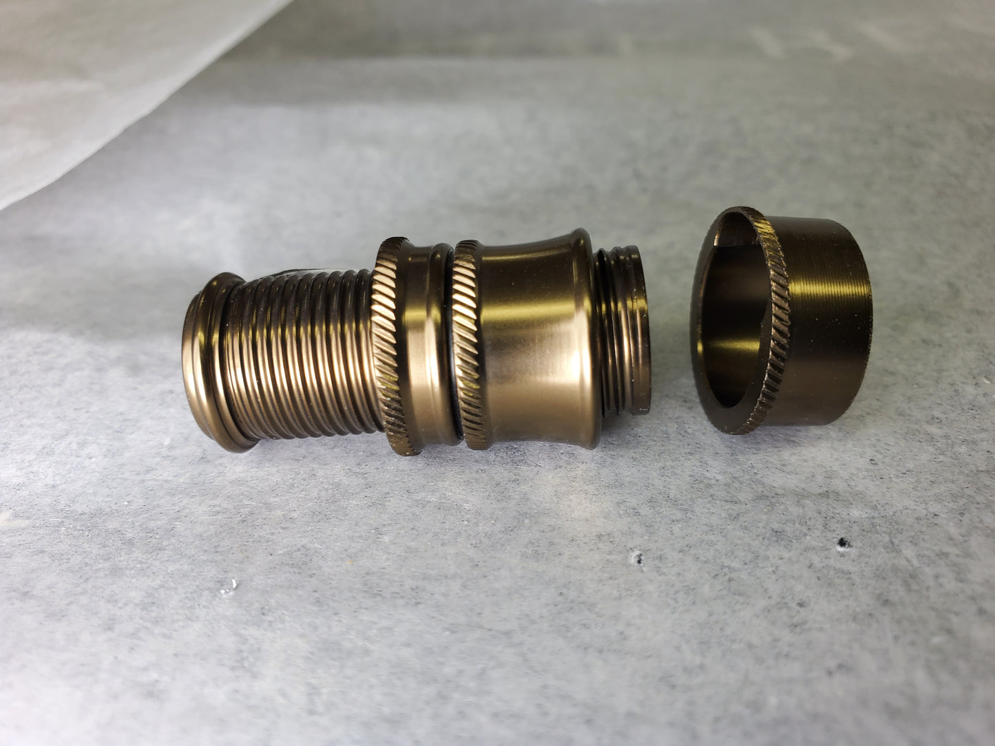 SKELETON REEL SEAT OLD BRASS FOR 1WT/3WT FLY ROD WITH BURLED WOOD SPACER UL6C-S