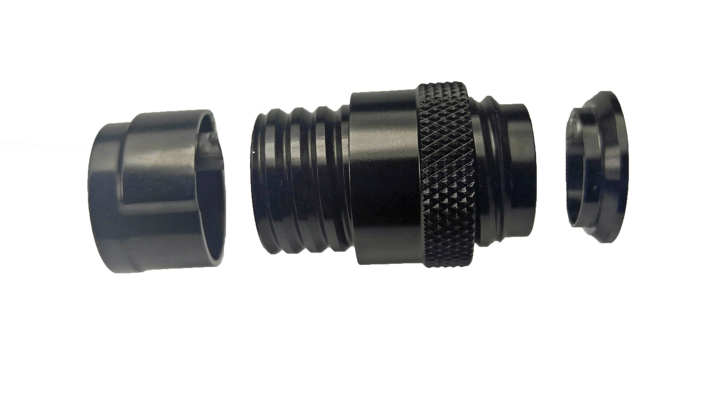 FLY ROD SKELETON REEL SEAT DOWN LOCKING BLACK WITH BURLED WOOD SPACER DL4B