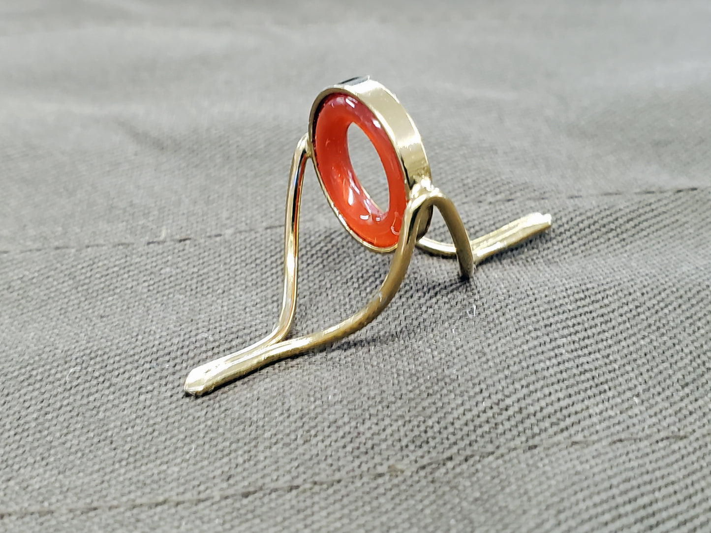 GOLD FRAME RED AGATE STRIPPING GUIDE FOR YOUR BAMBOO ROD