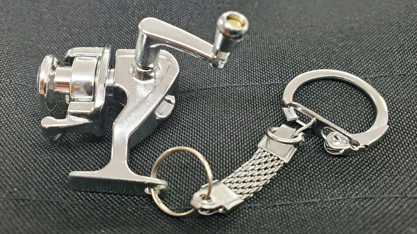 KEY RING MINIATURE SPINNING REEL