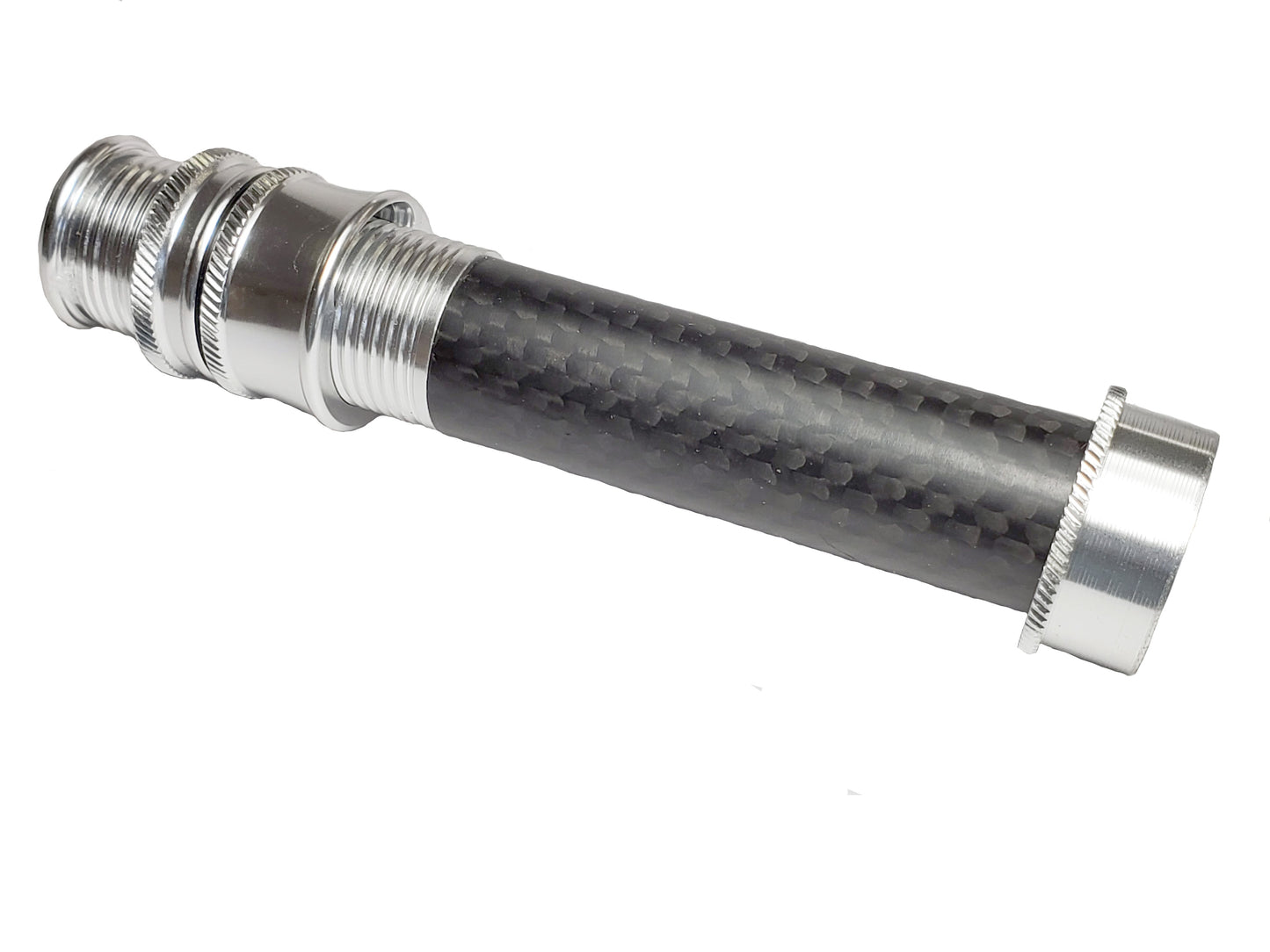 CARBON FIBER HALF WELLS FLY ROD GRIP, CARBON SPACER,SILVER SKELETON REEL SEAT, UL6S-M