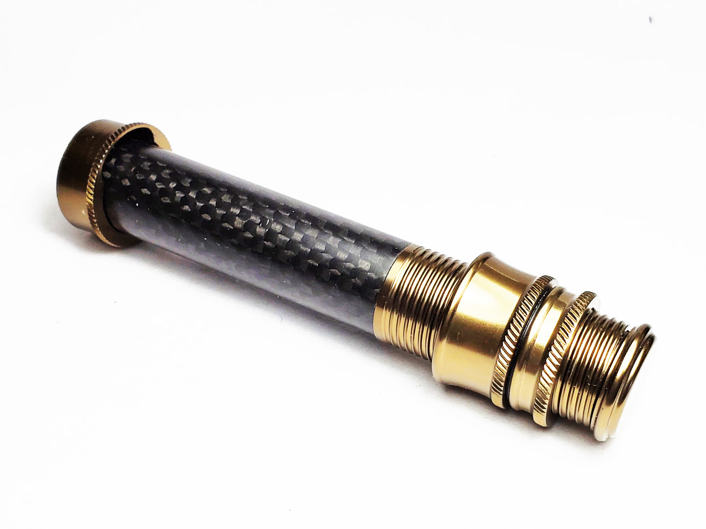 CARBON FIBER HALF WELLS FLY ROD GRIP, CARBON SPACER,BRONZE SKELETON REEL SEAT, UL6C-M