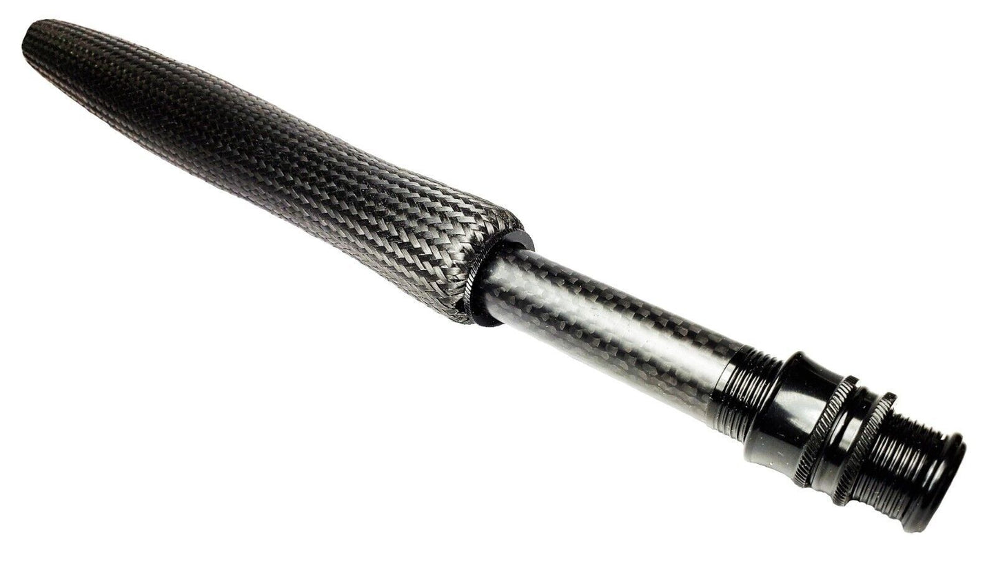 CARBON FIBER HALF WELLS FLY ROD GRIP, CARBON SPACER,BLACK SKELETON REEL SEAT, UL6B-M