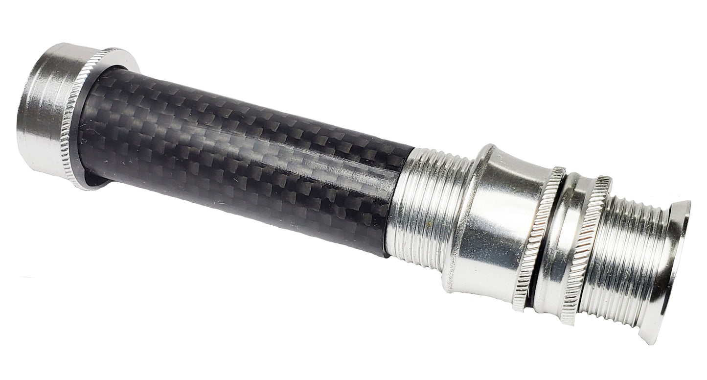 CARBON FIBER FULL WELLS FLY ROD GRIP, BUTT,CARBON FIBER SPACER,SILVER SKELETON REEL SEAT, UL6S-L