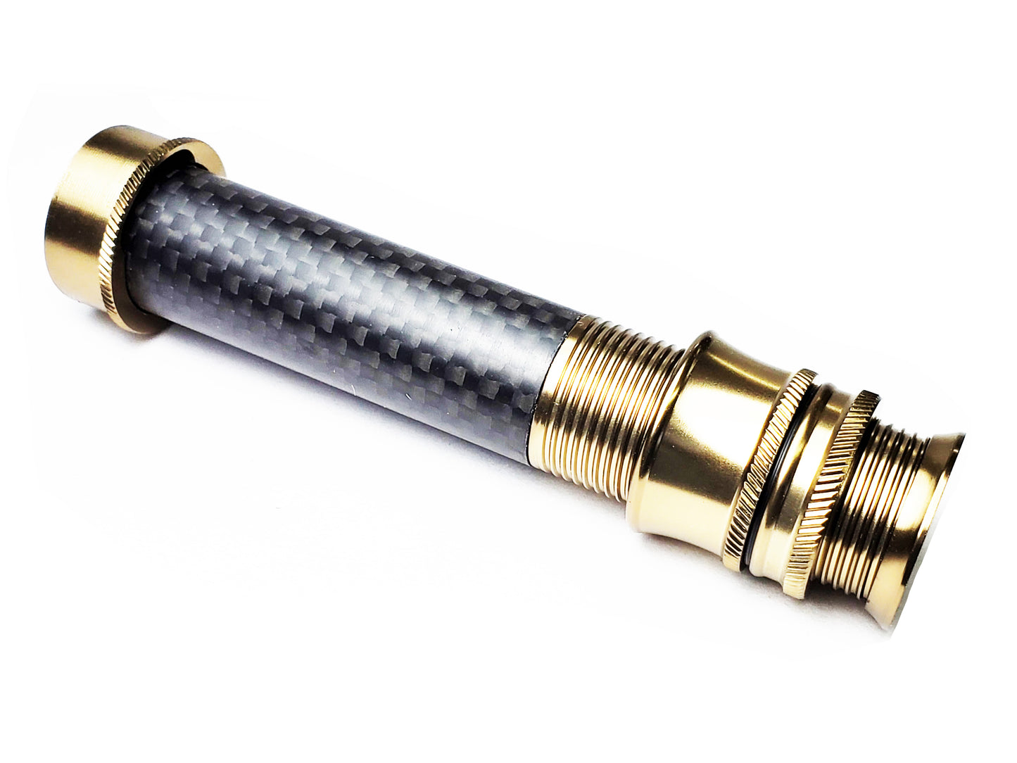 CARBON FIBER FULL WELLS FLY ROD GRIP, BUTT,CARBON FIBER SPACER,BRONZE SKELETON REEL SEAT, UL6C-L