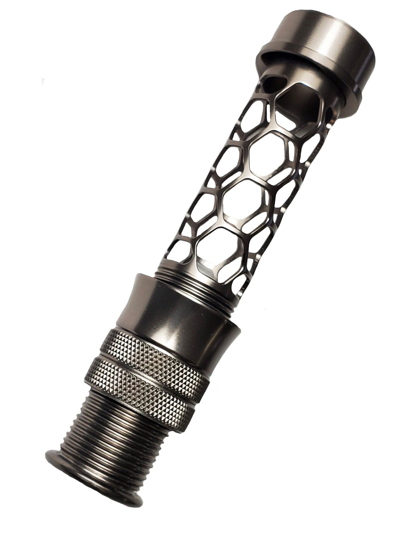 SKELETON BRAIDED WINDOW FLY ROD REEL SEAT GUN SMOKE ANODIZED ALUMINUM