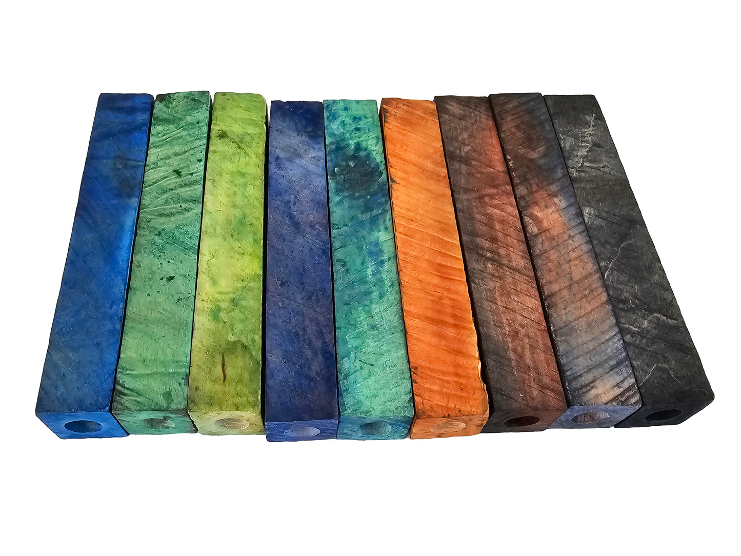Stabilized Resin Tool Barrel Exotic wood block for reel seat spacer (9) different colors