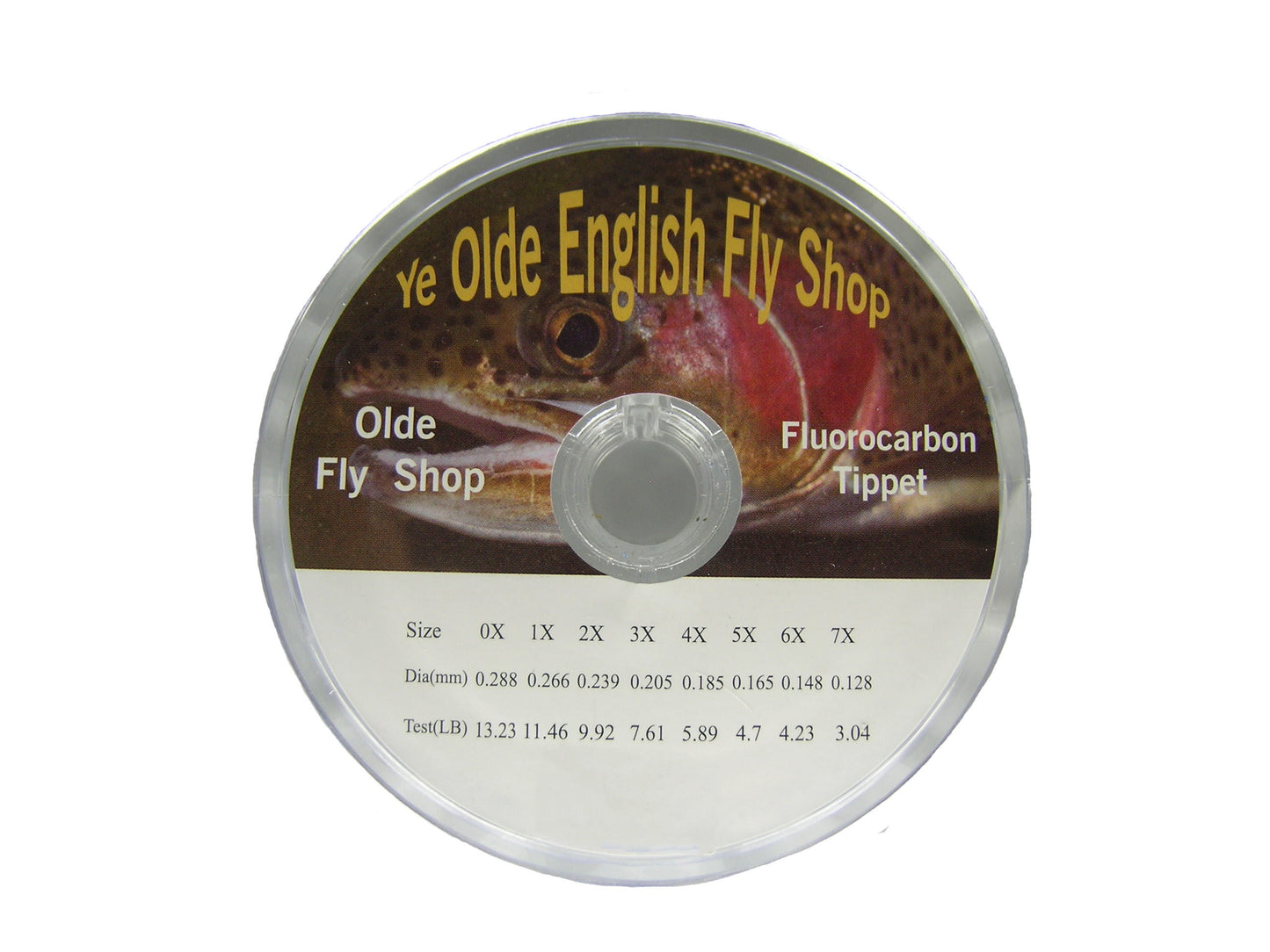 OLDE FLY SHOP FLUOROCARBON TIPPET MATERIAL WITH COLOR CODED BANDS 54YDS SPOOLS