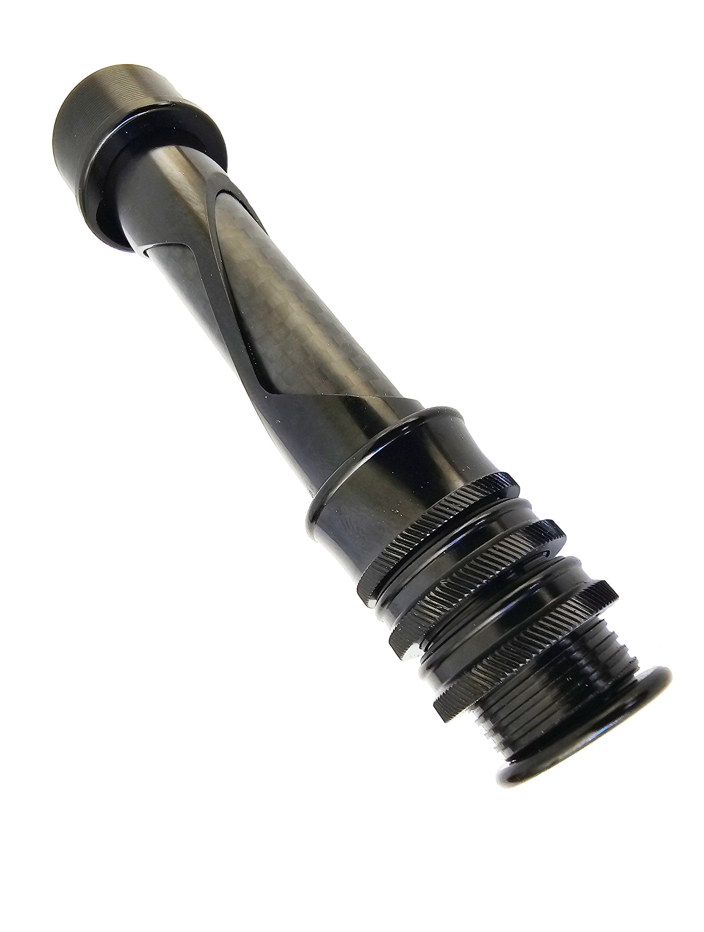 FLY ROD REEL SEAT BLACK ANODIZED ALUMINUM WAVE WITH A CARBON FIBER SPACER