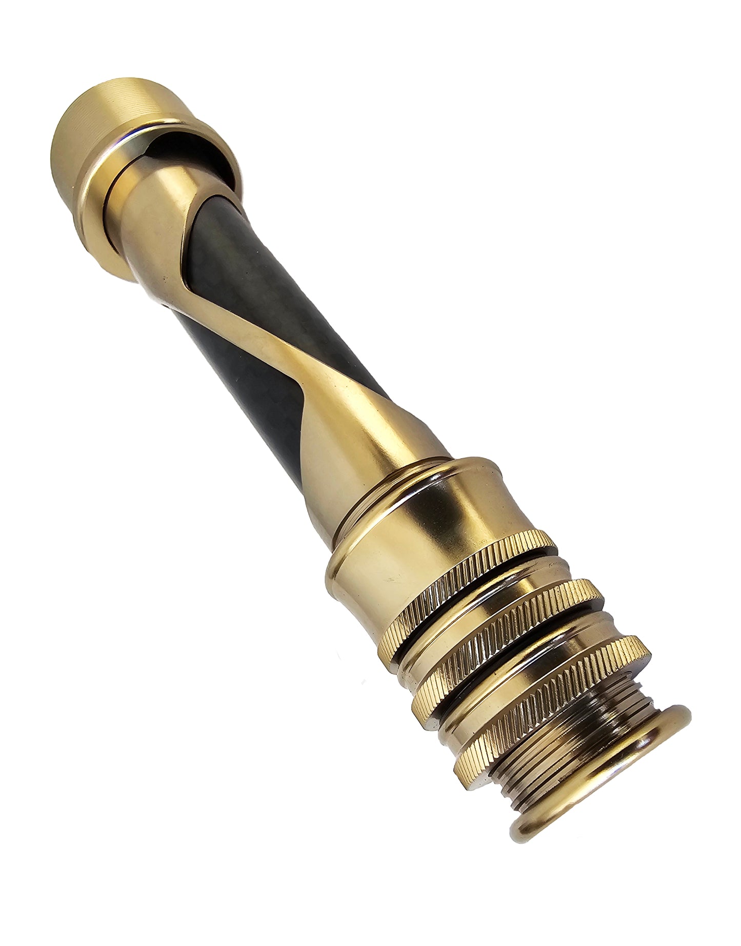 FLY ROD REEL SEAT BRONZE ANODIZED ALUMINUM WAVE WITH A CARBON FIBER SPACER
