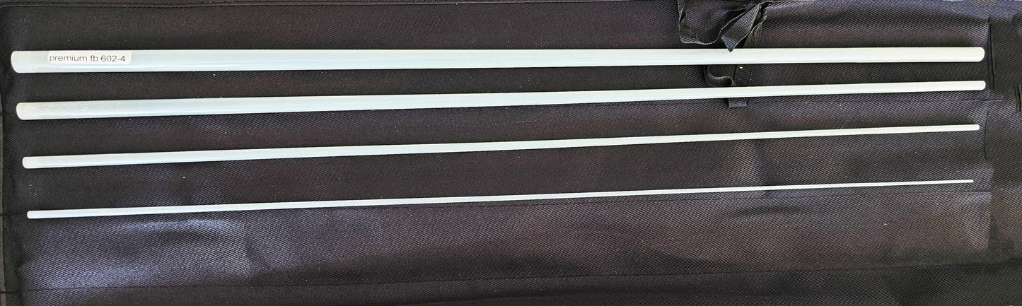 OLDE FLY SHOP FIBERGLASS FLY ROD BLANk 3WT 4PC TRANSLUCENT WHITE WITH CLOTH BAG