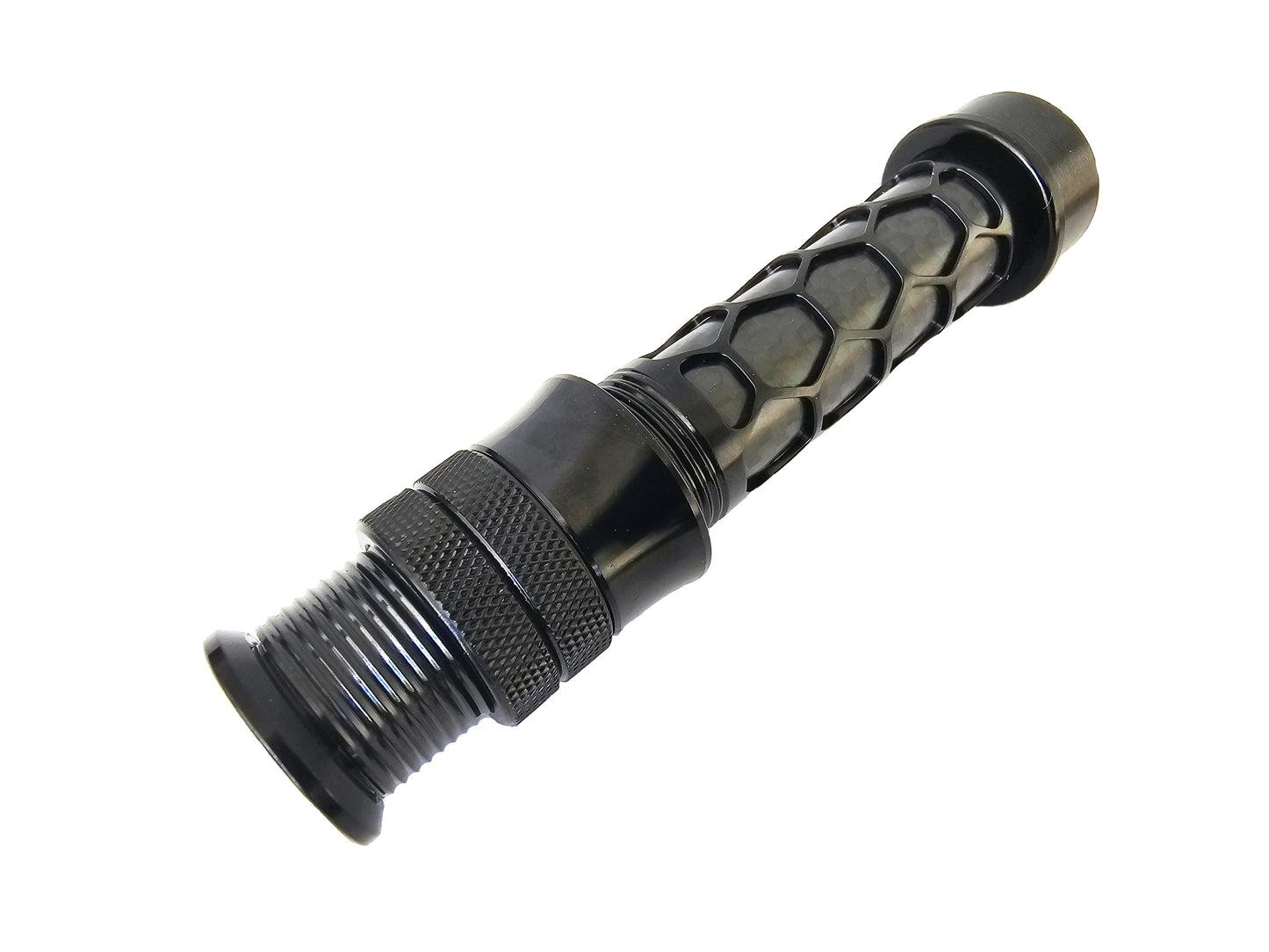 FLY ROD REEL SEAT BLACK ANODIZED ALUMINUM BRAIDED WINDOW WITH A CARBON FIBER SPACER