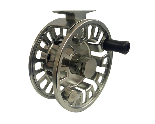 LARGE ARBOR PERMIT / TARPON FLY REEL GUN SMOKE GREY MODEL 10/11/12