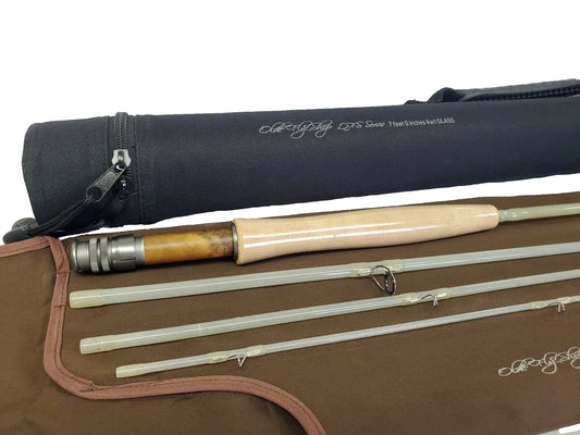 OLDE FLY SHOP TRANSPARENT FIBERGLASS FLY ROD 4PC 3WT WITH CARRYING CASE