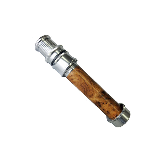 SKELETON REEL SEAT SILVER FOR 4WT/6WT FLY ROD WITH BURLED WOOD SPACER UL6S-M