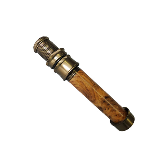 SKELETON REEL SEAT OLDE BRASS FOR 4WT/6WT FLY ROD WITH BURLED WOOD SPACER UL6C-M