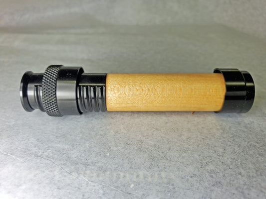 FLY ROD SKELETON REEL SEAT DOWN LOCKING BLACK WITH MAPLE WOOD SPACER DL4B