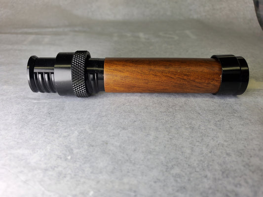 FLY ROD SKELETON REEL SEAT DOWN LOCKING BLACK WITH BURLED WOOD SPACER DL4B