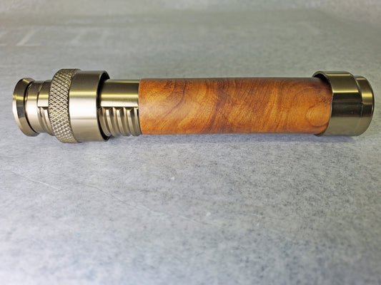 FLY ROD SKELETON REEL SEAT DOWN LOCKING BRONZE WITH BURLED WOOD SPACER DL4C