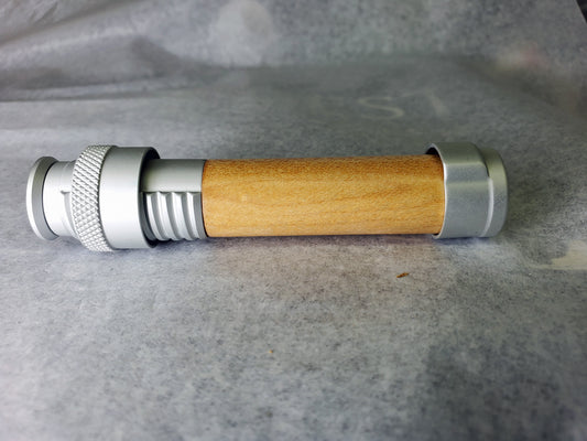FLY ROD SKELETON REEL SEAT DOWN LOCKING SILVER GREY WITH MAPLE WOOD SPACER DL4SG