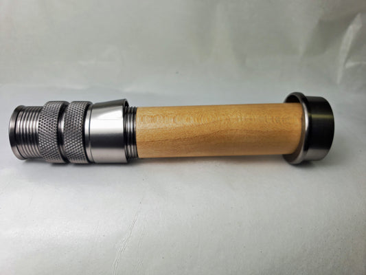 SKELETON REEL SEAT GUN SMOKE  FOR 3WT/5WT FLY ROD WITH MAPLE WOOD SPACER UL1C