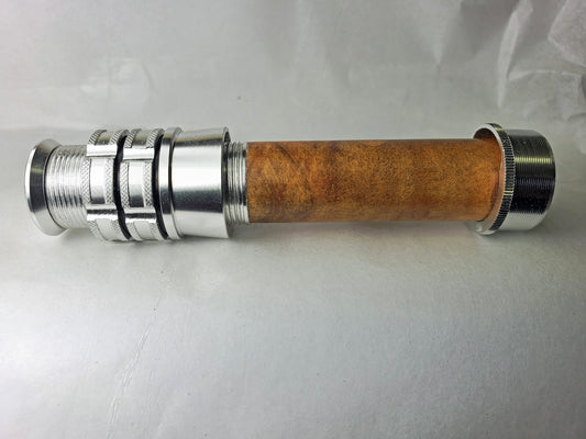 SKELETON REEL SEAT SILVER FOR LARGE FLY ROD WITH A BURLED SPACER UL13S