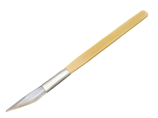 NATURAL AGATE ROB BUILDING THREAD BURNISHING TOOL AGATE BLADE BAMBOO HANDLE
