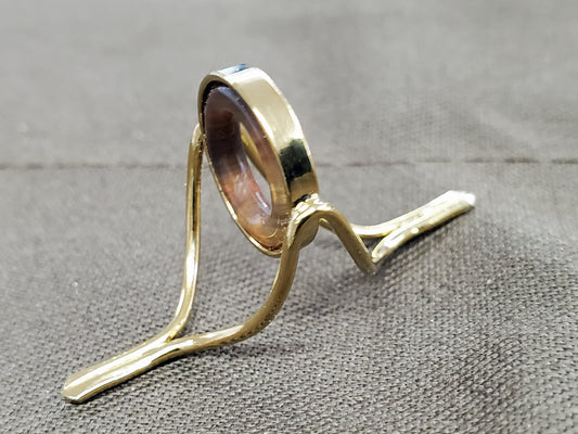 GOLD FRAME  BROWN AGATE STRIPPING GUIDE FOR YOUR BAMBOO ROD