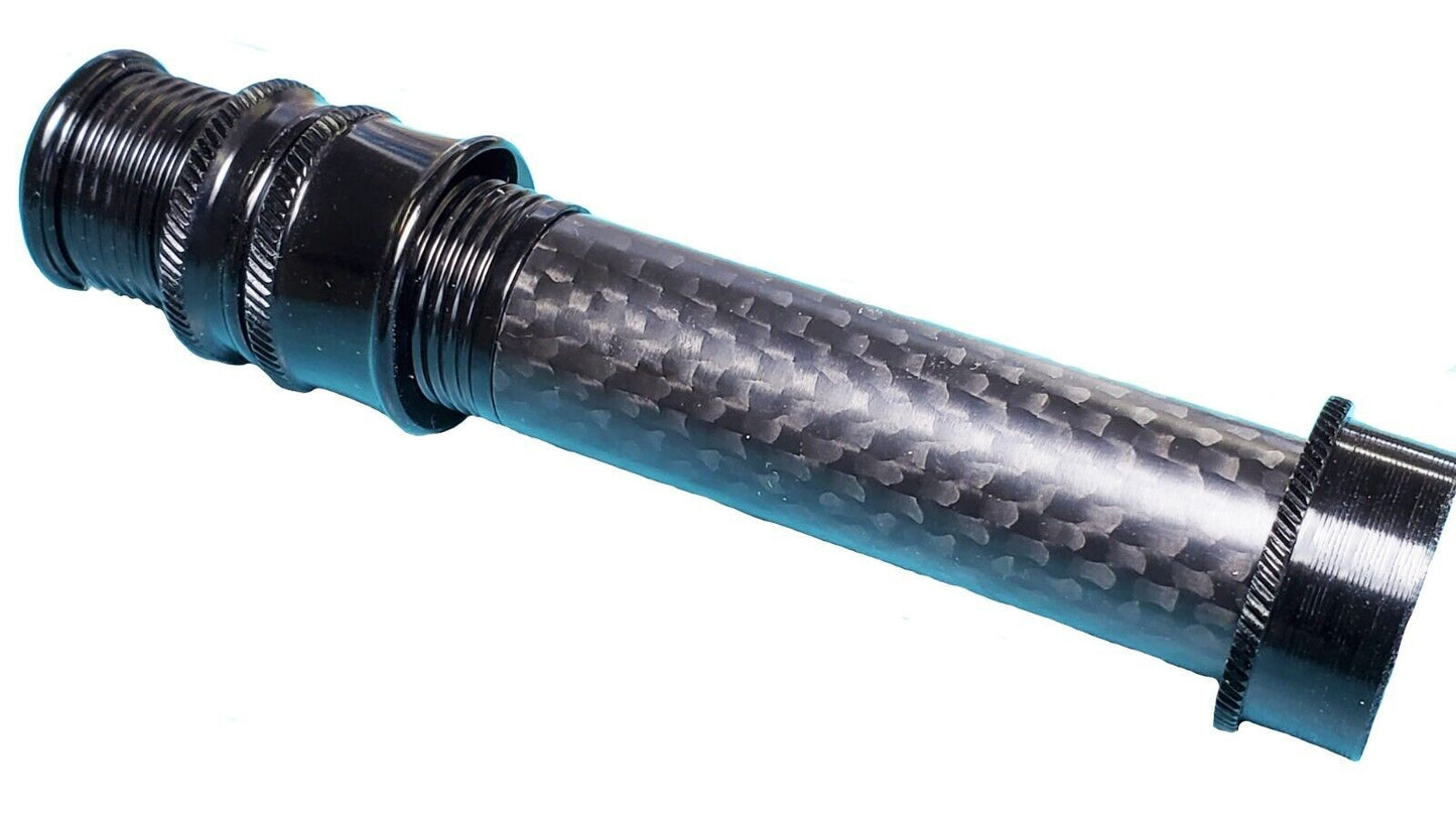 CARBON FIBER HALF  WELLS FLY ROD GRIP, CARBON SPACER,BLACK SKELETON REEL SEAT, UL6B-M