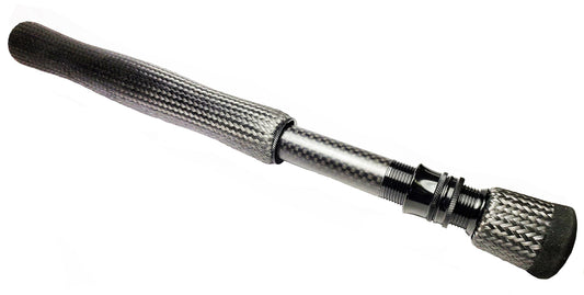 CARBON FIBER FLY ROD GRIP, FULL WELLS BUTT,CARBON FIBER SPACER,BLACK SKELETON REEL SEAT, UL6B-L