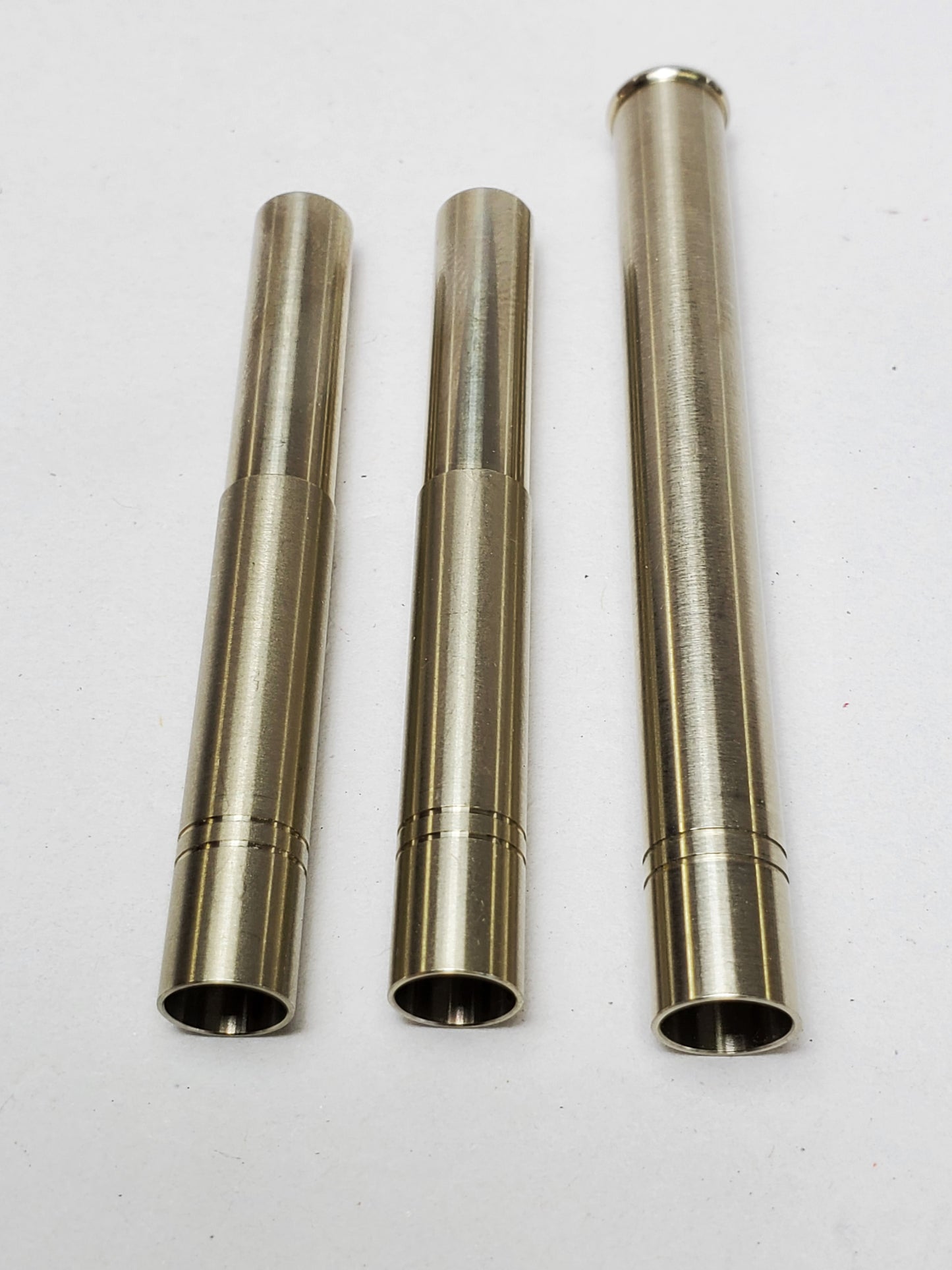 FULL SET 18% NICKEL SILVER STEP DOWN FERRULES FOR RESTORATION OF A BAMBOO FLY ROD.