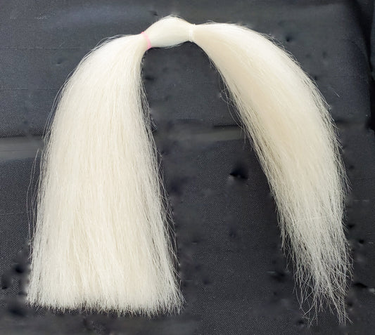 NATURAL YAK BODY HAIR FOR LARGE BAIT FISH PATTENS 15" WHITE