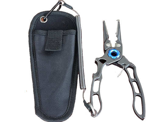 OLDE FLY SHOP ALUMINUM FISHING PLIERS TUNGSTEN CUTTERS TITANIUM JAWS