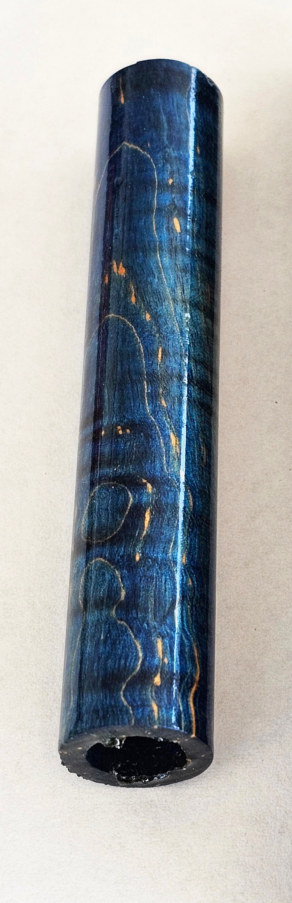 Stabilized Resin Tool Barrel wood spacers for Skeleton reel seat, Midnight Blue (2)