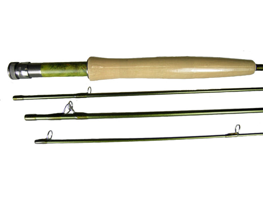 OLDE FLY SHOP 1WT 4PC GRAPHITE FLY ROD GLOSS GREEN WITH CARRYING CASE.