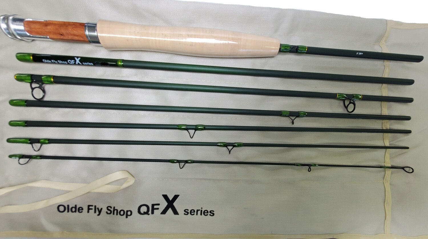 ROD BUILDING KIT IM-8 GRAPHITE FLY ROD BLANK 8FT 3/4WT 7PC MATTE GREEN ...