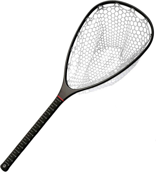 OLDE FLY SHOP 100% CARBON FIBER LONG HANDEL BOAT NET WITH RUBBER NET