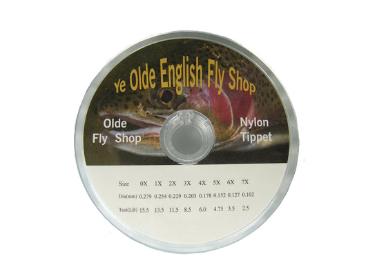 OLDE FLY SHOP NYLON TIPPET MATERIAL WITH COLOR CODED BANDS 54YDS SPOOLS