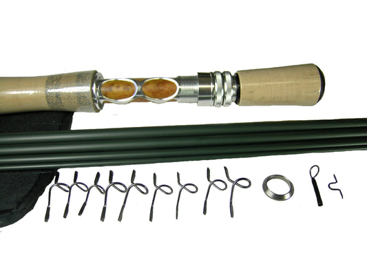 ROD BUILDING KIT IM-12 GRAPHITE FLY ROD BLANK 9ft 8WT 4PC BLACK (SILVER) FAST ACTION