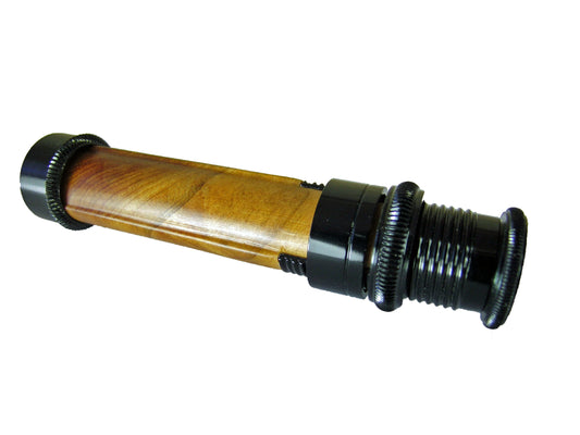 REEL SEAT BROWN BURLED WOOD ONE RING BLACK ANODIZED ALUMINUM HARDWEAR UL3S .786