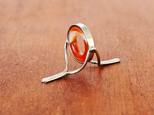 NICKEL SILVER BONDED VIVID RED AGATE STRIPPING GUIDE