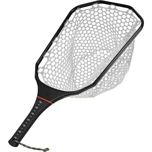 Light Weight Square Head Carbon Fiber Landing Net With PVC Rubber net