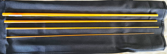 OLDE FLY SHOP FIBERGLASS FLY ROD BLANk 3WT 4PC  TRANSLUCENT ORANGE WITH CLOTH BAG