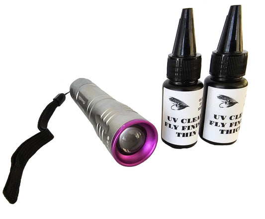 OLDE FLY SHOP FLY TYING 10W 395NM ZOOMABLE SUPER BRIGHT UV LIGHT. UV RISIN THICK AND THIN