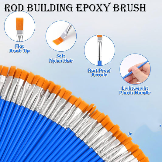 10 ROD BUILDERS 1/4" BRUSHES FOR THREAD EPOXY FINISH APPLICATION